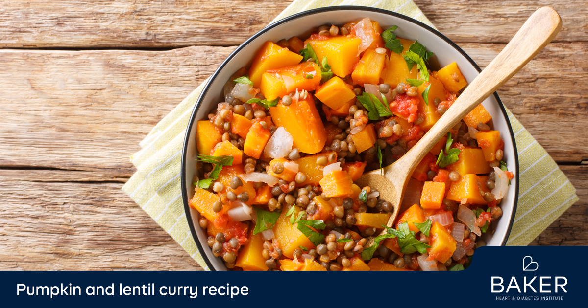 Pumpkin lentil curry