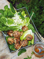 Vietnamese pork meatballs with lime dipping sauce