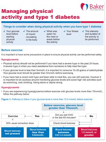 Managing physical activity and type 1 diabetes