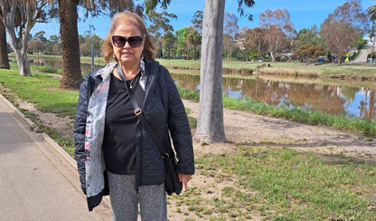 Edith James walking in Maribrynong