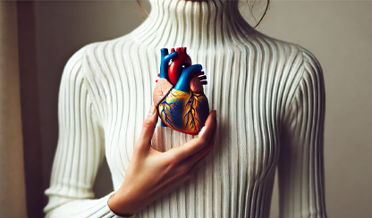 Image of a woman holding a heart
