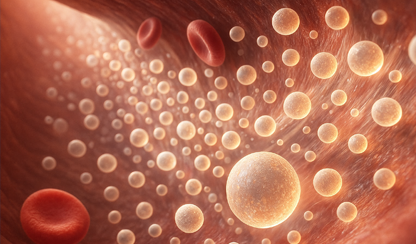 Illustration of extracellular vesicles in the blood