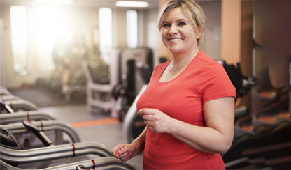 Woman on a treadmill